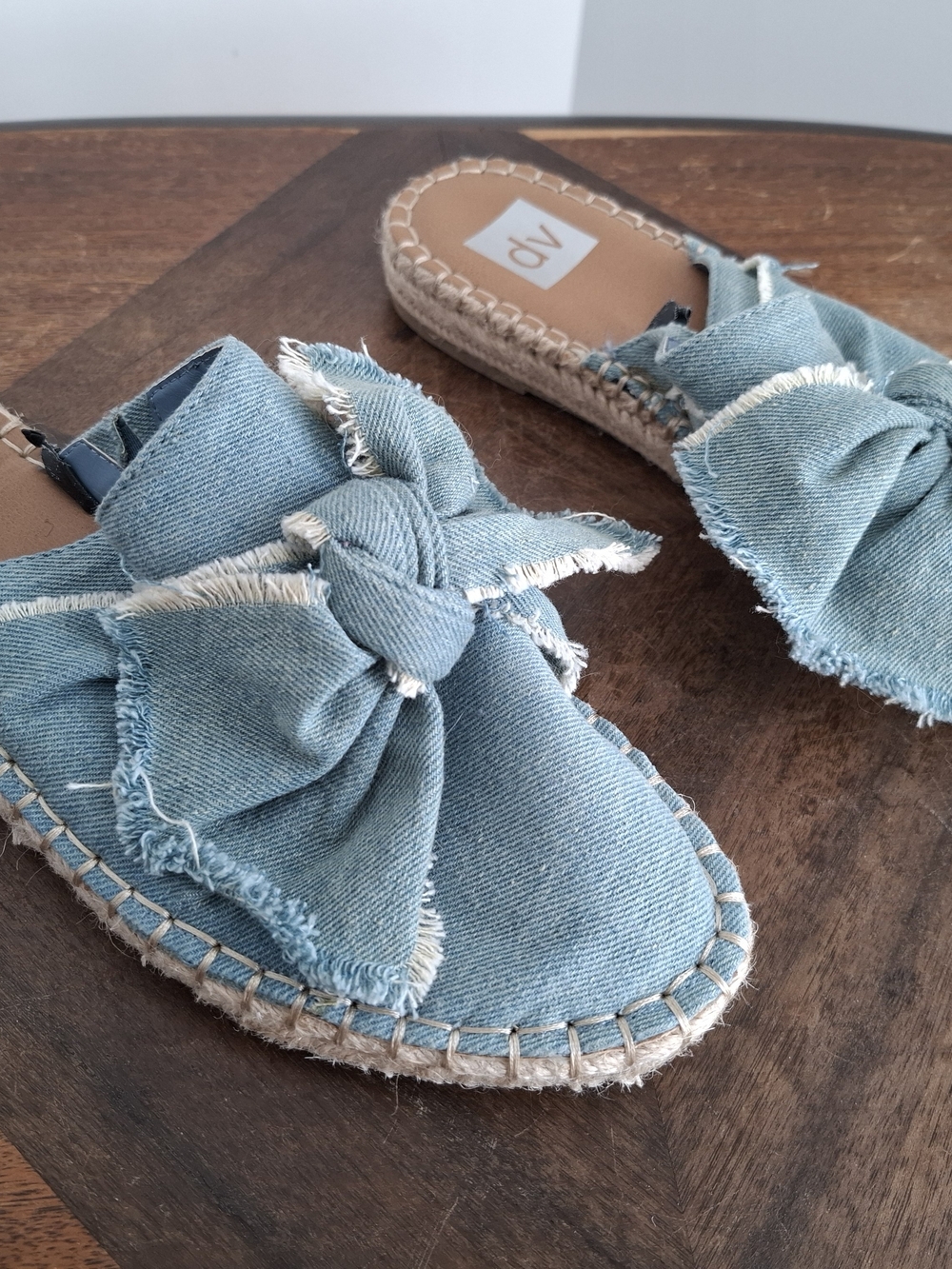 DV Dolce Vita Blue Denim Knot Espadrille Mules 9.5